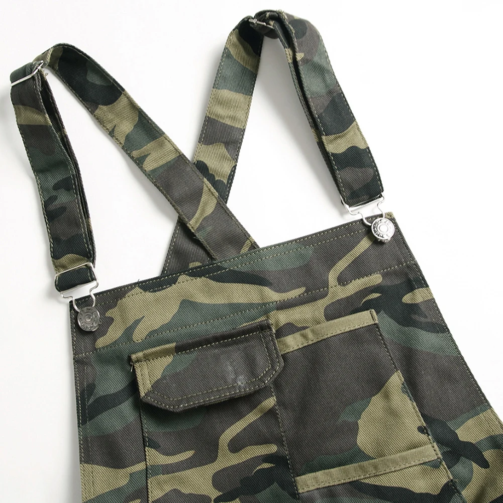 

2021 New Fashion Camouflage Design Jeans Denim Overalls Men Casual Wash Skinny Bib Overalls Jeans Male Jumpsuit Jean Pant 3XL