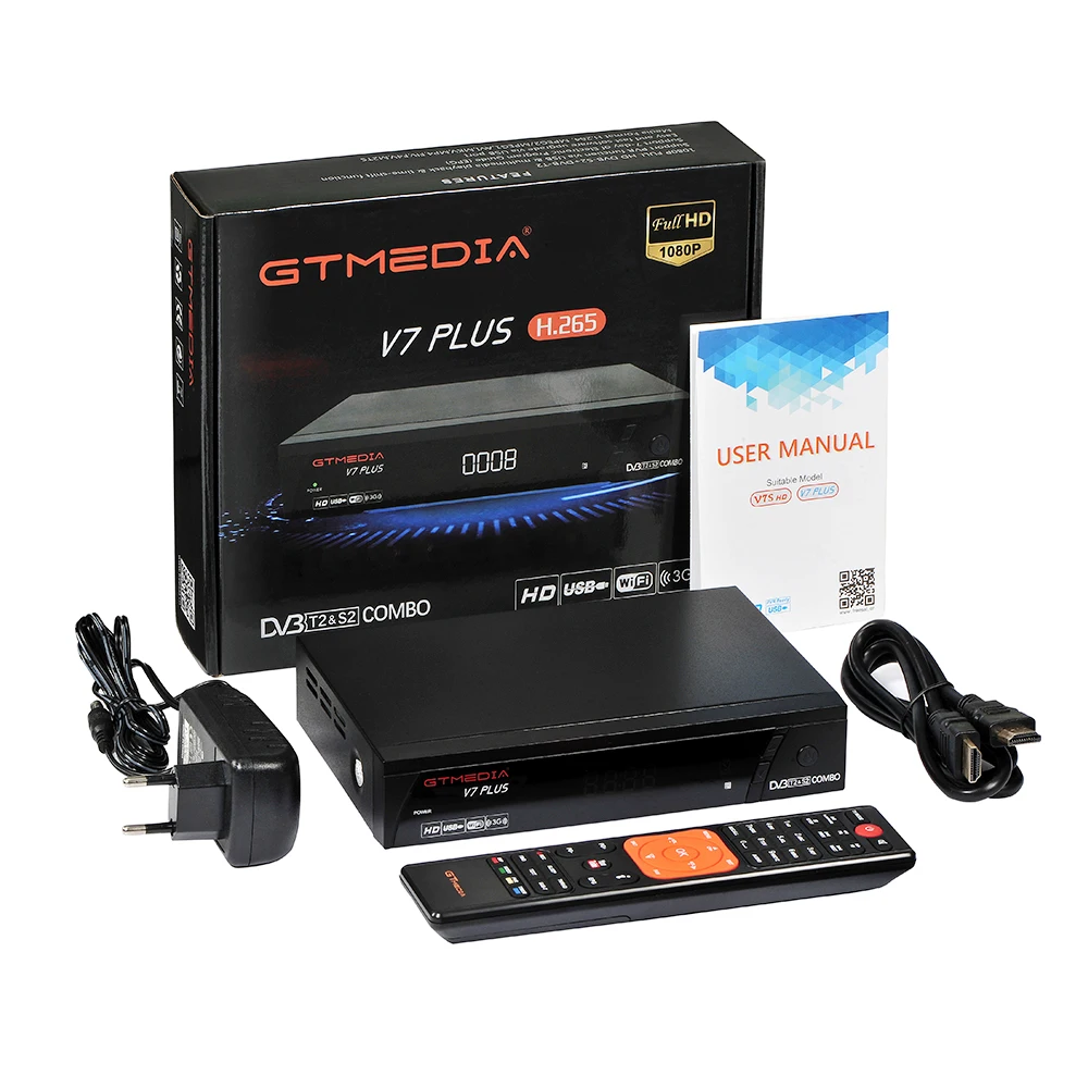 GTMedia V7 Plus цифровой ТВ спутниковый ресивер H265 DVB S/S2 T/T2 HD комбинированная