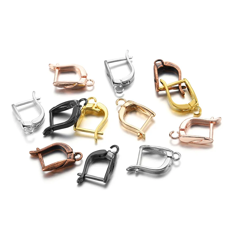 

6-12 шт./лот U-образные Пружинные французские застежки для сережек и крючки для сережек с застежкой-бабочкой из металлической проволоки для из...