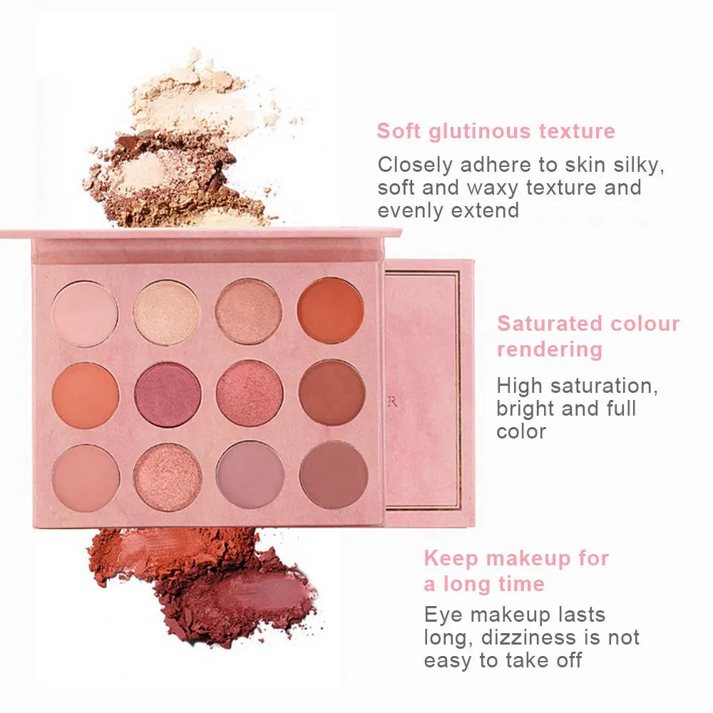 New Flame Mousse 12 Colors Eyeshadow Palette Matte Pearlescent Warm Orange Light Eye Shadow Kit Cosmetics |