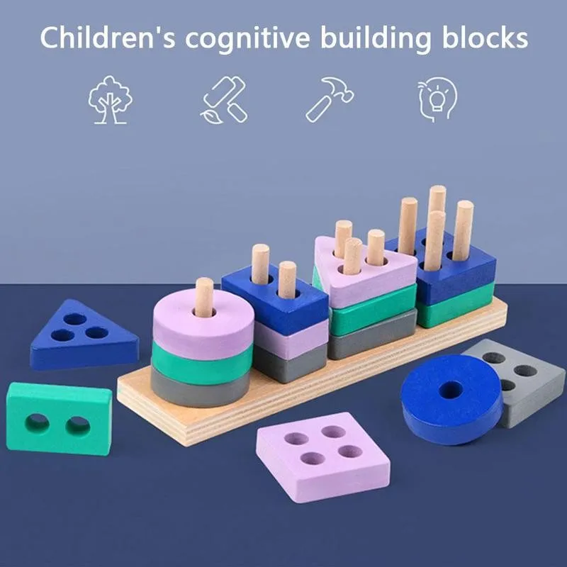 Детский развивающий Деревянный конструктор Монтессори раннее обучение детская
