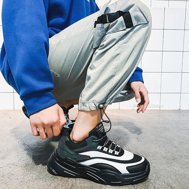 Весенняя обувь для мужчин папы женские кроссовки на платформе мужские массивной