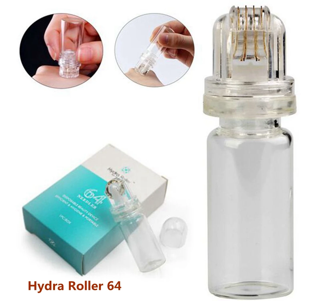 FDA гидро роллер 64pin титановые наконечники микроиглы 0 25 мм автоматическая Золотая