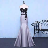 black appliques silver prom formal party dress long sweetheart neck mermaid special occasion dresses custom
