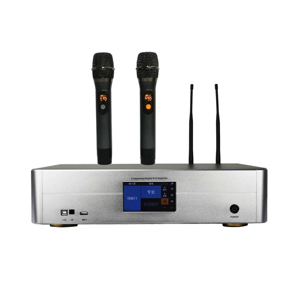 

Домашний Караоке MP3 Профессиональный цифровой KTV усилитель эффектор беспроводной микрофон
