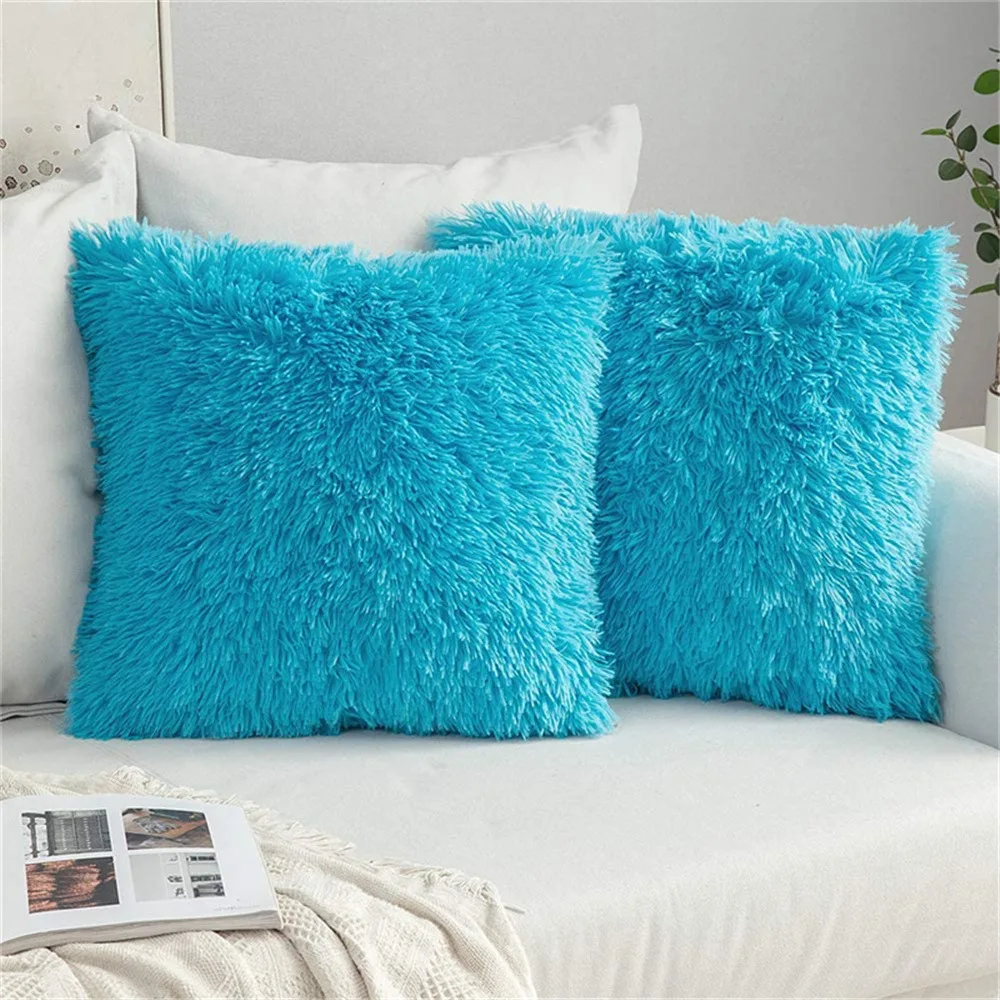 

Home Decoration Sofa Decoration Pillowcase Short Plush Pillowcase Solid Color Cushion Double-Sided Plush Decorative Pillowcase
