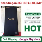 Новый смартфон Oppo Find X2, телефон с 2 Sim-картами, сканером отпечатков пальцев, 6,7 дюймов, 120 Гц, 3216x1440, Snapdragon 865, функция распознавания лица, 48 МП, Android 10,0, зарядное устройство 65 Вт