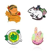mouse lapel pins cute enamel badges women anime brooches for backpack mini hijab pin decorative badges vintage brooch on clothes