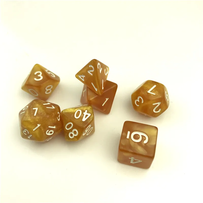 7 шт./компл. кости D4-D20 многосторонний игральные кости 9 видов цветов Настольный полиэдральный набор акриловых Пластик детский набор игрушек