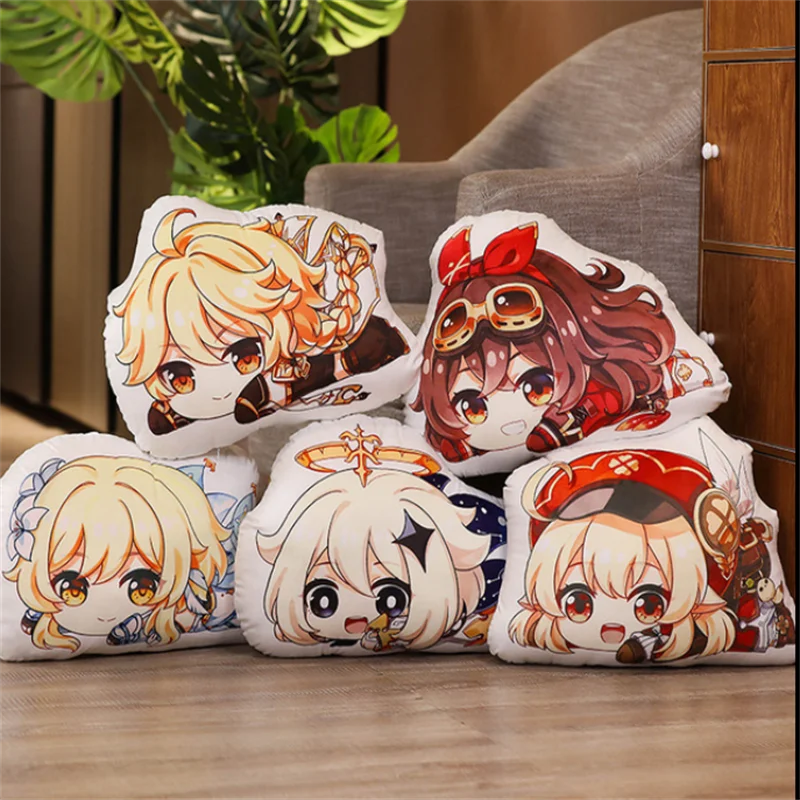 Подушка для игры Kawaii Genshin плюшевая игрушка мягкая подушка декора комнаты подарок