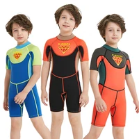 one pieces kids swimwear short sleeve neoprene wetsuit surfing children 2 5mm diving suit boys winter keep warm overall swimsuit