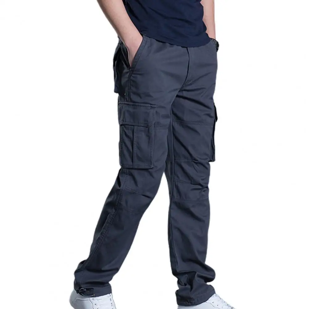 

65% Dropshipping!!Multi-pocket solid color men's overalls breathable stretch waist camping pants trousers