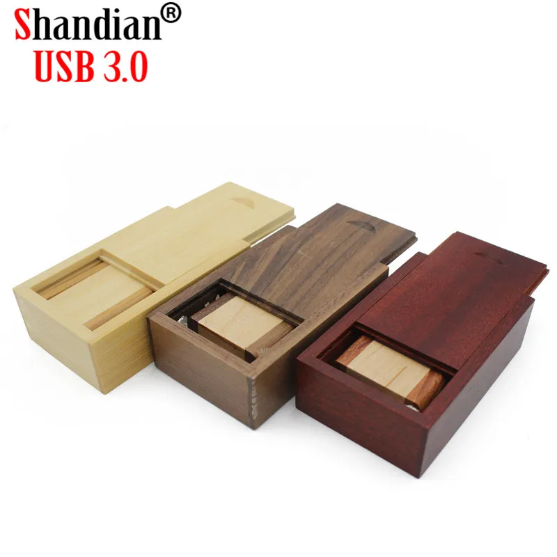 SHANDIAN USB 3 0 1 шт. Бесплатный Логотип Деревянный usb + коробка флеш-накопитель nutural wood