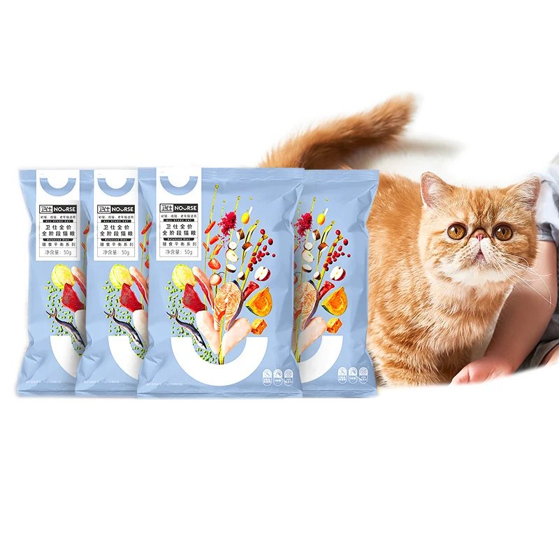 

Cat food 50g/bag* 4 bags, 6 kinds of fruits and vegetables, 6 kinds of meat foods, cat food for all stages Free shipping