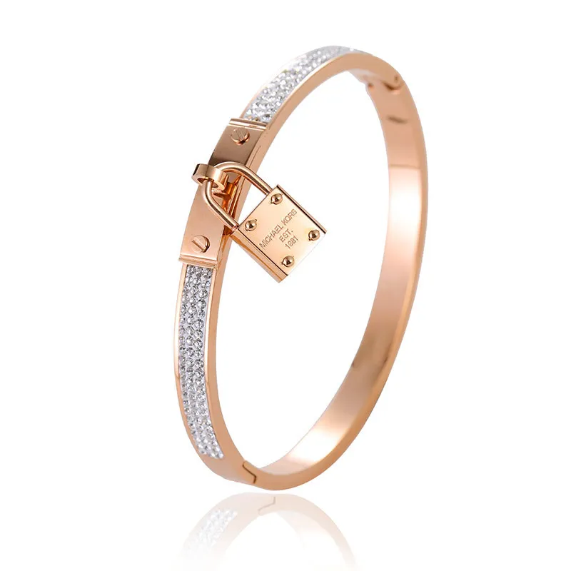 Европейский и американский браслет из титановой стали со стразами необычный