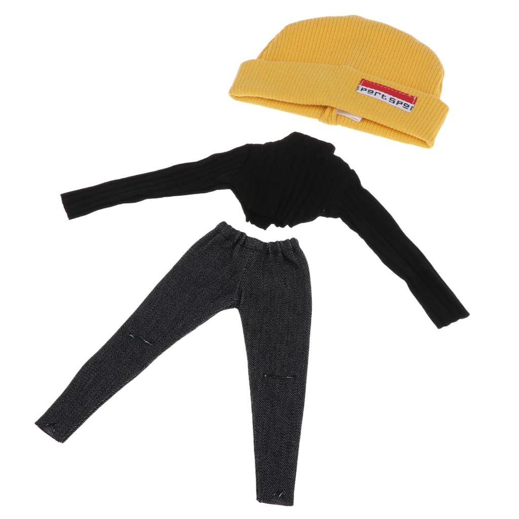 Женский свитер рваная джинсовая шапка наряды для 12 дюймовой куклы Blythe Pullip 1/6 DOD MSD