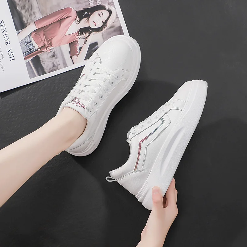 Повседневная обувь женские кроссовки коллекция 2019 года модные стразы белые на