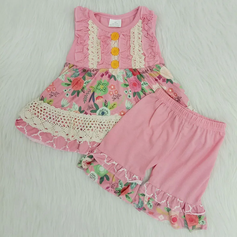 

fashion girl clothing set kid outfit 2 pcs baby girl outfit summer children clothing girl ruffle shorts outfit boutique clothes