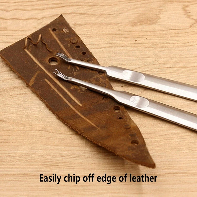 

13 Pieces Leather craft Edge Skiving Beveler Multi-size Solid Wood Leather craft Edge Slicker Burnisher, Sanding Strip Wool Daub