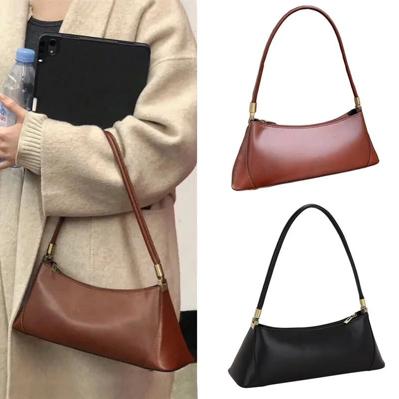 

Female bag cowhide shoulder underarm bag retro leather female bag baguette bag high quality female bag female bag female bag