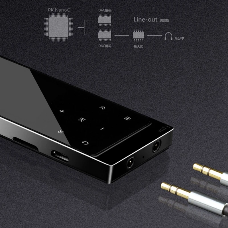 Bluetooth пресс экран MP3 плеер встроенный 8G Hifi Lossess с Fm/радио и двойной разъем для
