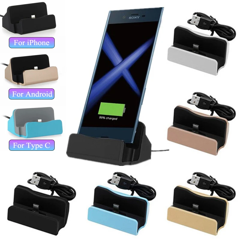 Док станция Type C Micro USB для iPhone 7 8 Plus XS MAX Huawei P30 P20 lite Honor 6 7A 7X 8A|Зарядные устройства