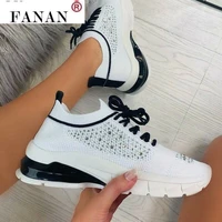women casual sneakers 2021 fashion rhinestone mesh breathable vulcanized shoes new comfortable lace up walking shoes for women