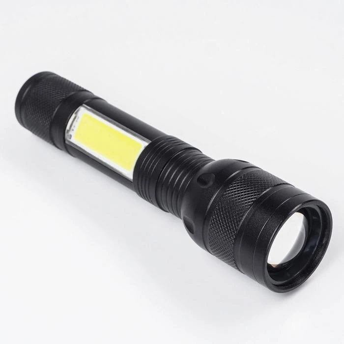Фонарь ручной аккумуляторный 10 Вт диод P50+cob 3 режима 1200 mAh 14.5х3.5 см 7069501