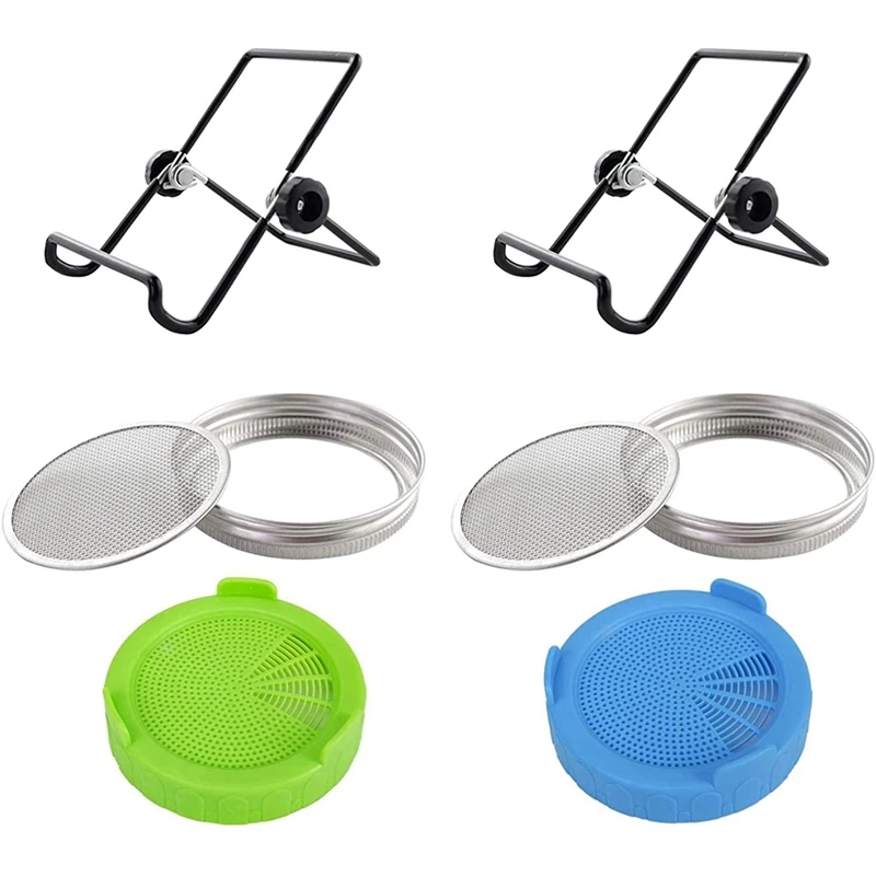 

Крышка для банки из нержавеющей стали с подставкой для выращивания и крышкой для выращивания для банок с широким горлышком для выращивания ...