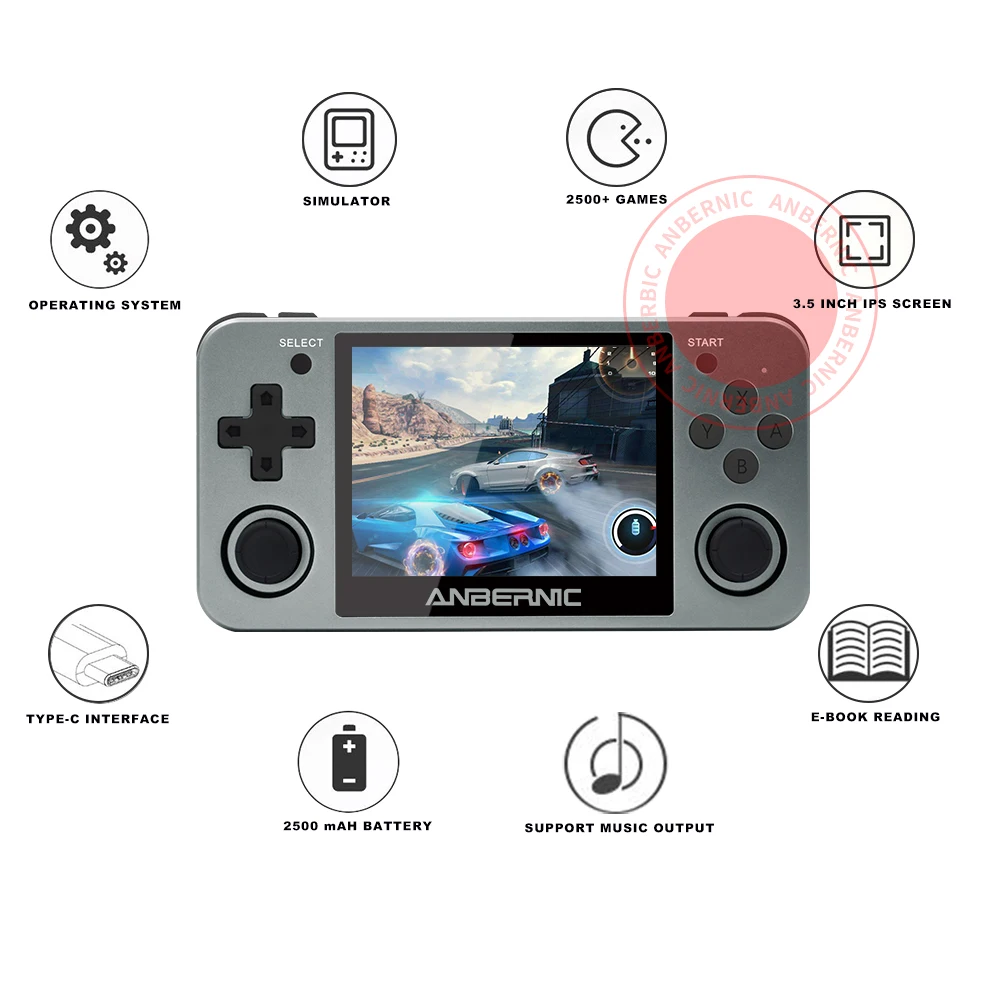 PS1 ANBERNIC RG350M Ретро игры в алюминиевом корпусе видеоигры портативная игровая
