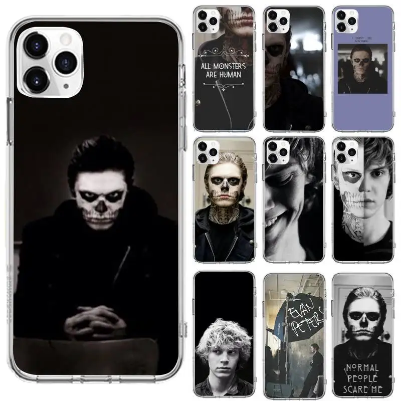 

Evan Peters Phone Case Transparent for iPhone 6 7 8 11 12 s mini pro X XS XR MAX Plus cover funda shell