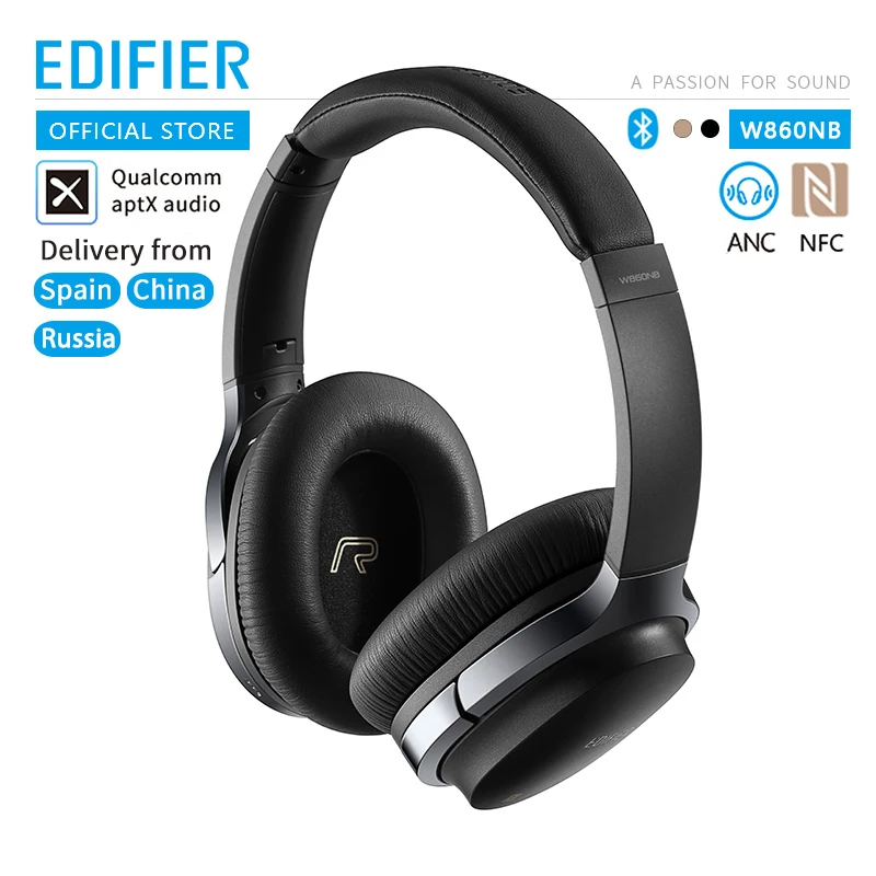 EDIFIER W860NB Bluetooth наушники ANC сенсорное управление Поддержка NFC сопряжение и aptX аудио декодирование Smart Touch беспроводные наушники