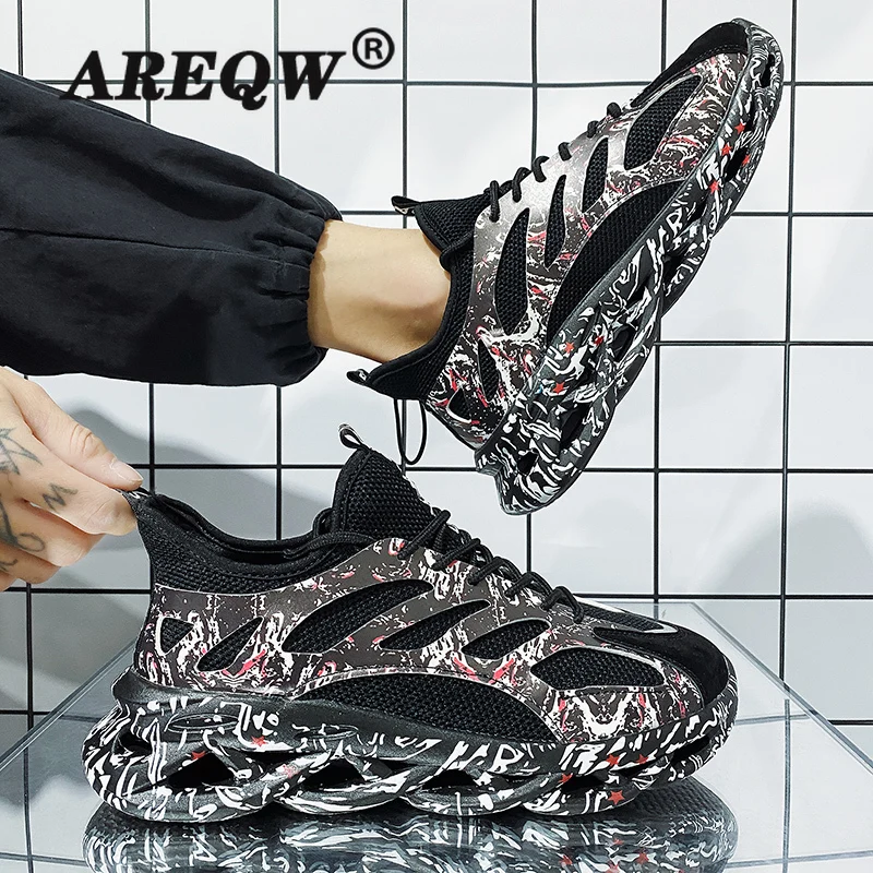 

Men's Shoes Summer 2021 New Wild Personality Graffiti Shoes Male Ins Tide Mesh Breathable Sports Casual Shoes