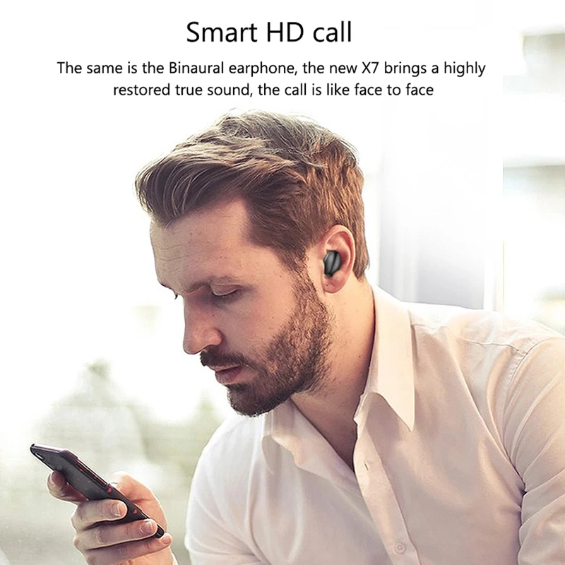 TWS Беспроводная bluetooth-гарнитура со светодиодным дисплеем стерео наушники