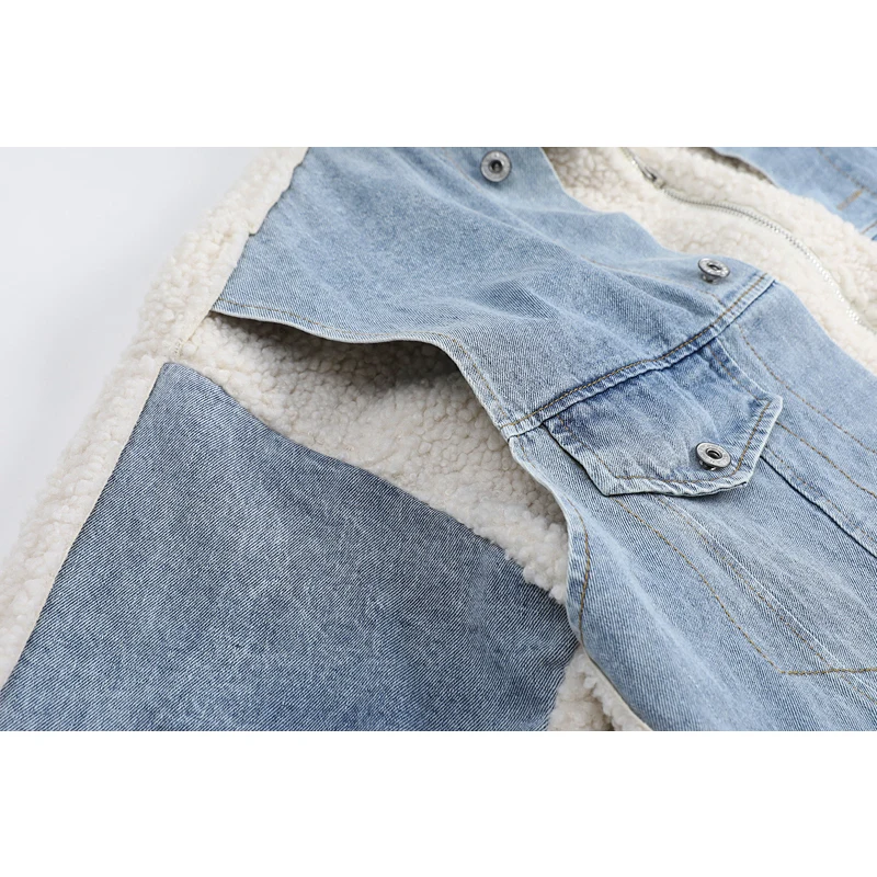 Женская куртка из овечьей шерсти повседневная толстая теплая зимняя в стиле