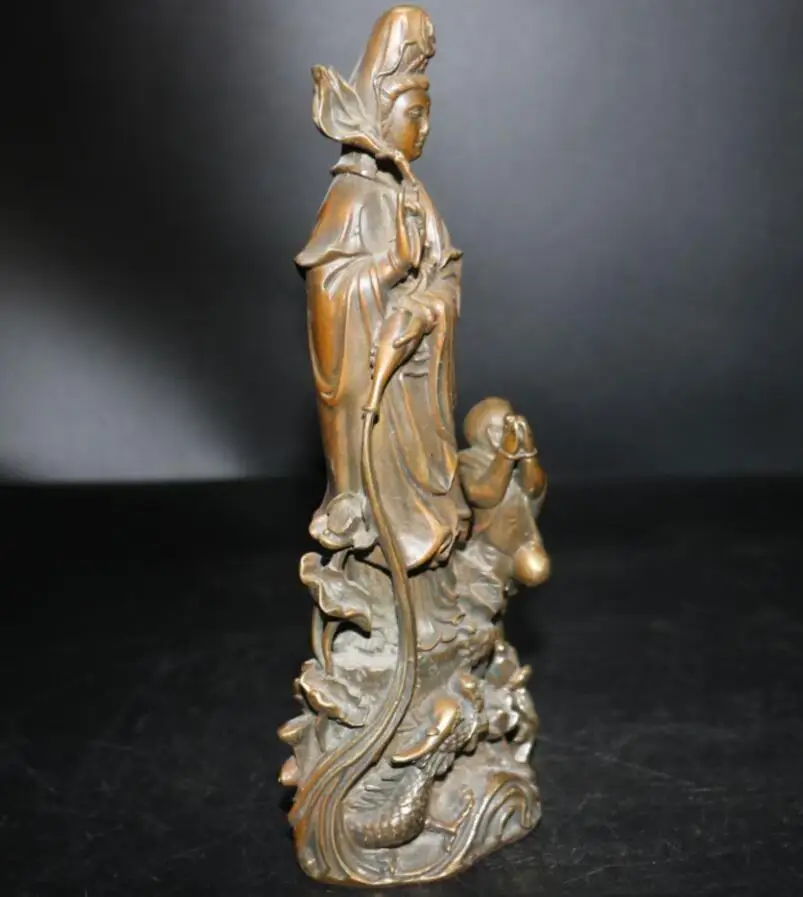 Китай (материк) Латунь Мальчик богини милости ремесла статуя
