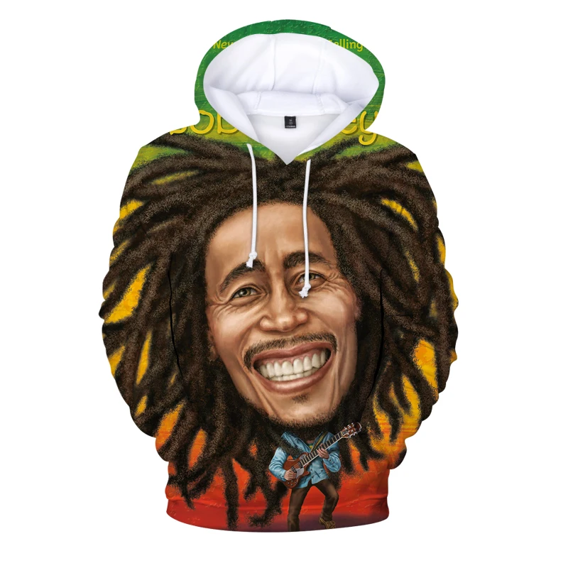 

2021 New Hoodie Bob Marley 3d Print Hoodies Men Autumn Winter Sweatshirts Women Fashion Casual Streetwear Bob Marley Hooded