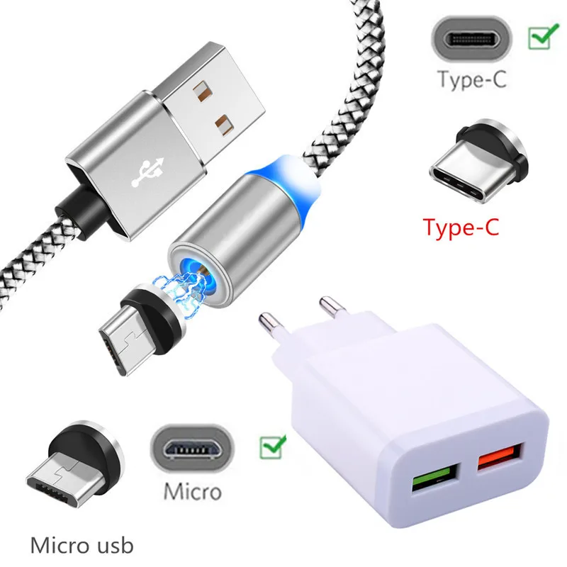 Магнитный зарядный кабель Micro USB Type C зарядное устройство для телефона Google Samsung galaxy