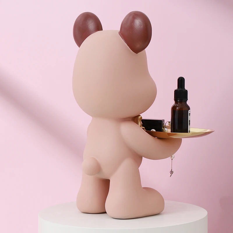 

Home Room Decor,Figurine Miniature,Cute Bear,Sculpture,Table Decoration,Modern,Multifunction,Desktop Storage,Decorative Statue