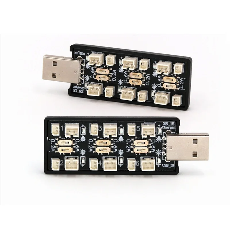 6 каналов 3 8 в USB 1S LiHv Lipo плата адаптера для зарядки аккумулятора 5 В 2 А зарядная
