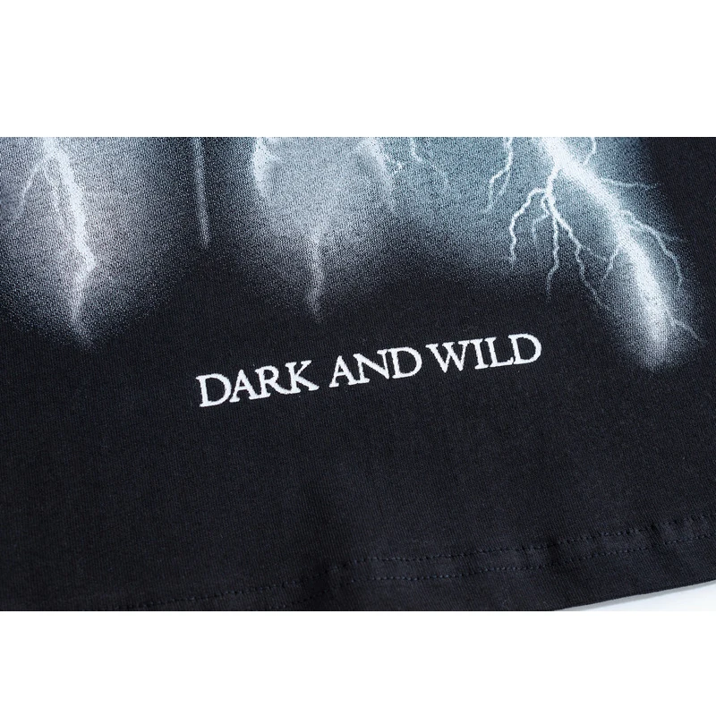 

GTDOM Men Black Bereavement Vintage High Street Short Sleeve T-Shirt 2021 Summer New Individual Printing Street Oversize T-Shirt