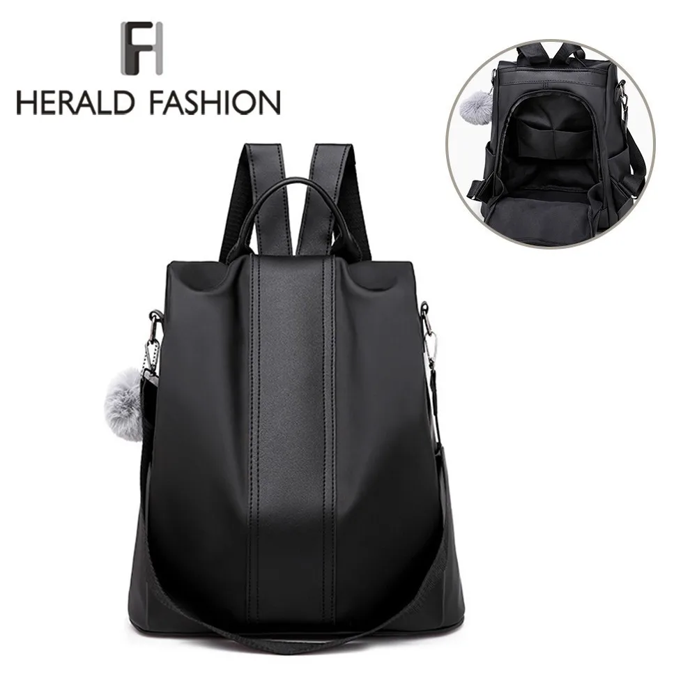 Herlad модный качественный кожаный женский рюкзак с защитой от кражи вместительная
