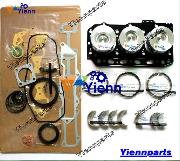 3TN78L-DKA 3TN78 ремонтный Ремонтный комплект для Yanmar PC28UU-1 двигателя JD25 John Deere