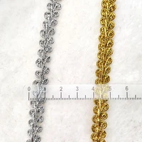 1m latest high quality ribbon guipure silver gold lace fabric ribbons lace material sewing trimmings for dresses decoration p05