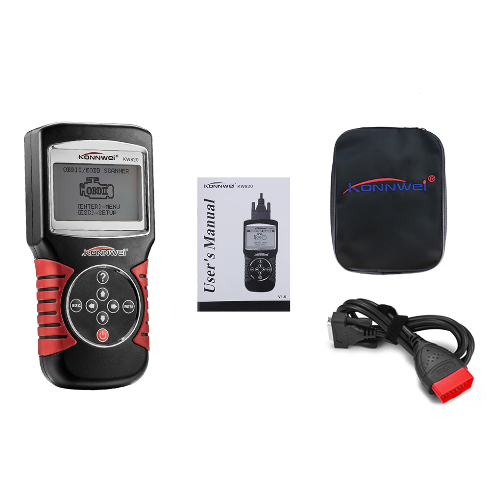 KONNWEI KW820 Авто EOBD OBD2 OBDII сканер диагностический инструмент двигатель код ошибки читатель автомобильный диагностический сканер инструмент