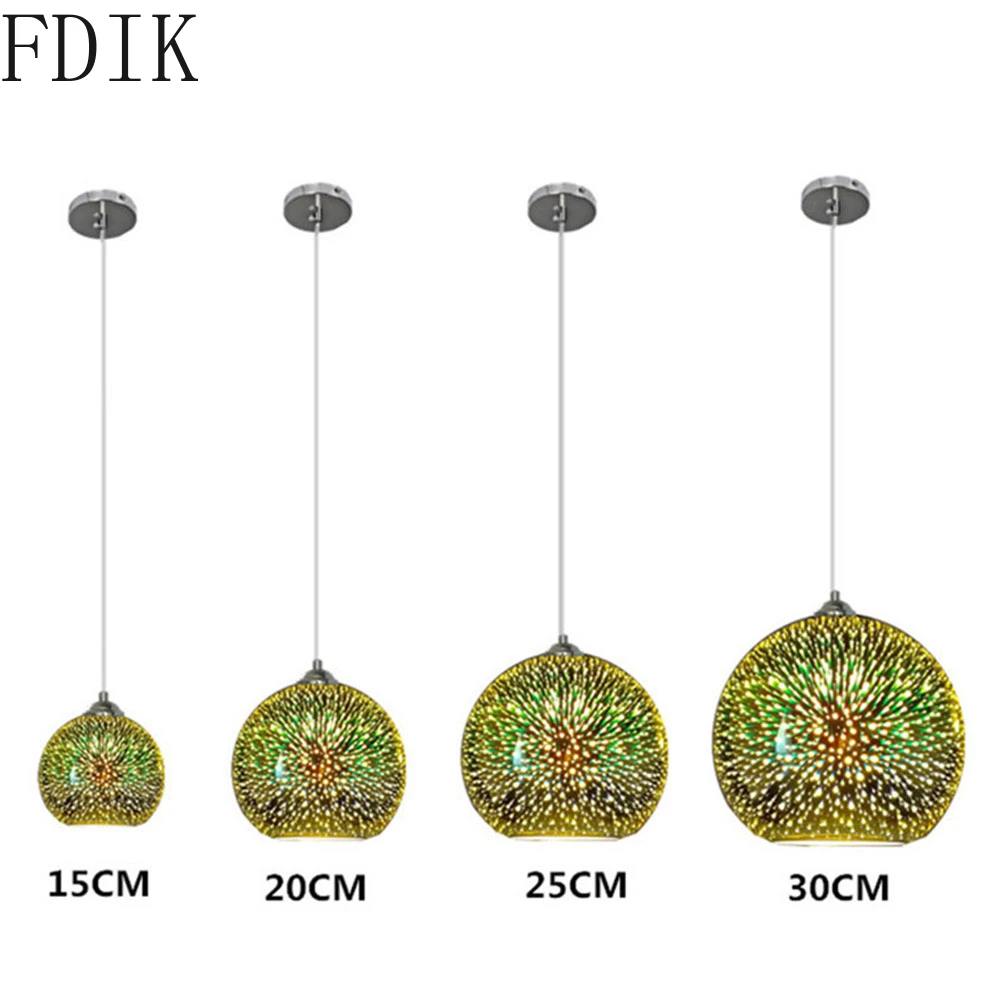 Modern Colorful Glass Ball Pendant Lights Led Hanging Lamp for Bar Coffee Kitchen Loft Decor Fluorescence Suspension Luminaire | Лампы и