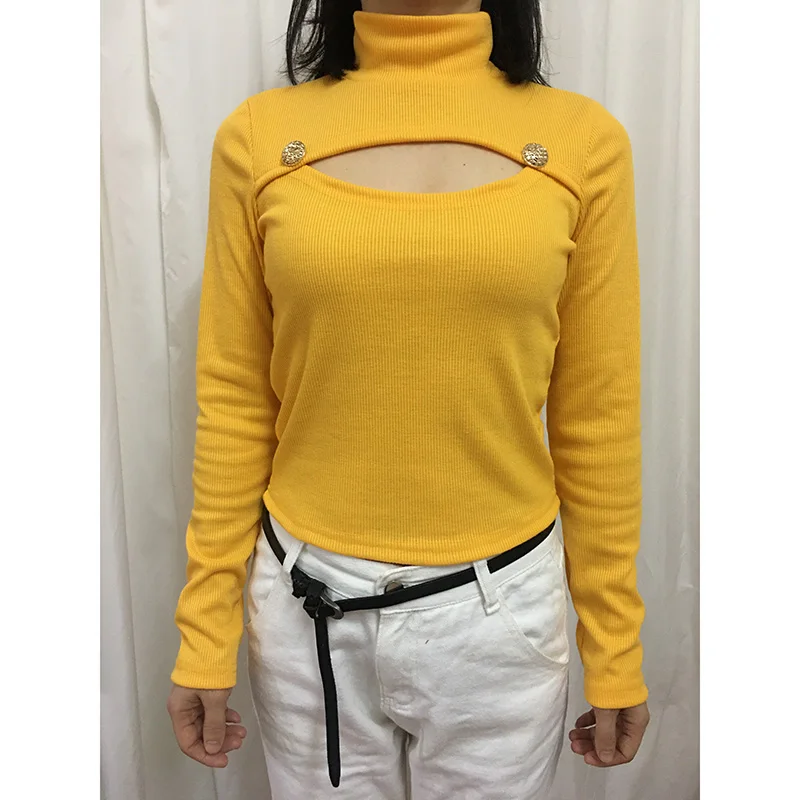 Women Turtleneck Sweaters Knitted Pullover Top Female Hollow Long Sleeve Knitting Sweater Sexy White Black Clothing 2020 SJ5237V | Женская