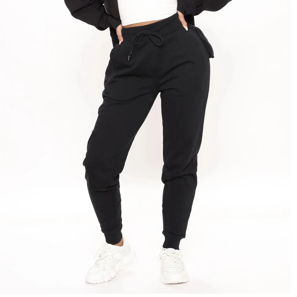 

Осенние женские свободные брюки с высокой талией однотонные с боковыми карманами для похудения Повседневные Вечерние личные брюки для бег...