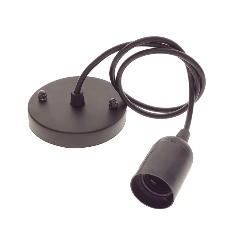 

Black/White1m E27 Lamp Base Ceiling Pendant Light Lamp Holder Socket Lamp Bases Hanging Light Fitting Decor 110V 220V
