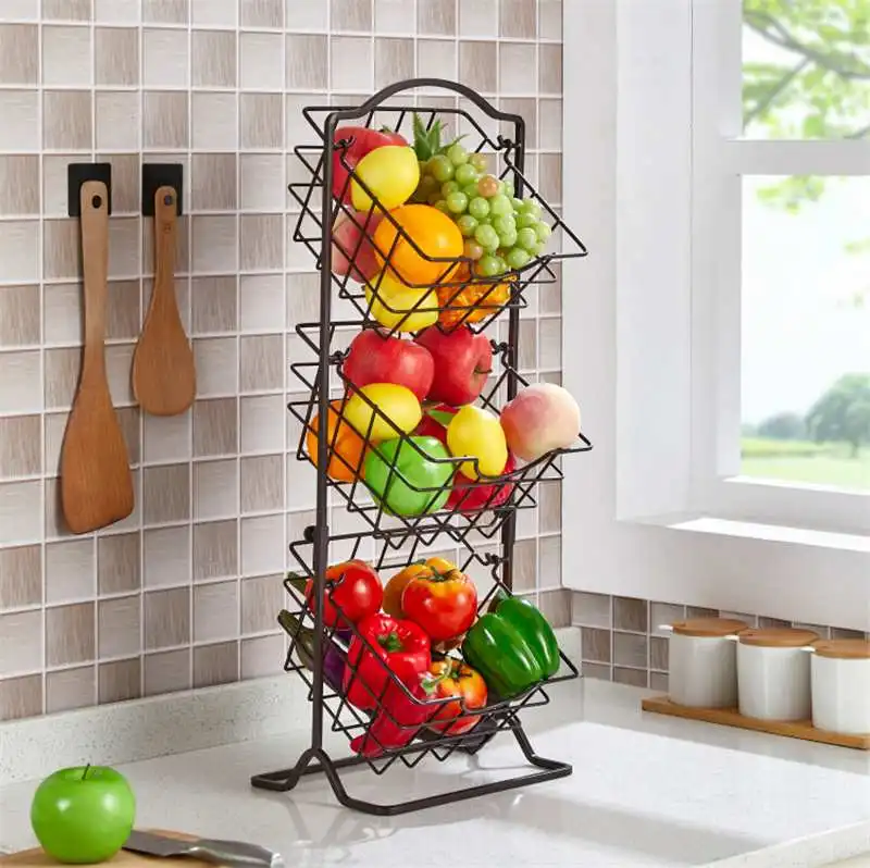 

Практичная 2-уровневая корзина для фруктов, съемная подставка для хлеба, держатель для хранения, винты, бесплатный дизайн, для кухни, ванной, ...